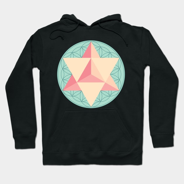 Merkaba with Flower of Life Hoodie by GalacticMantra